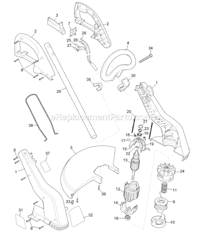 Page A Diagram and Parts List for ST4050 Type 1 Black and Decker Trimmer
